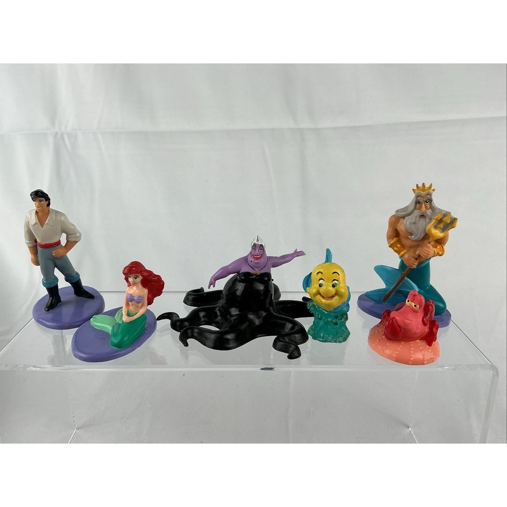 The Little Mermaid Disney Applause 1990s PVC figures Cake Toppers Lot Of 6